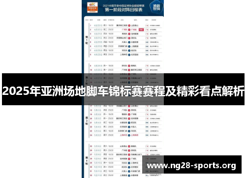 2025年亚洲场地脚车锦标赛赛程及精彩看点解析 2025年亚洲场地脚车锦标赛赛程及精彩看点解析